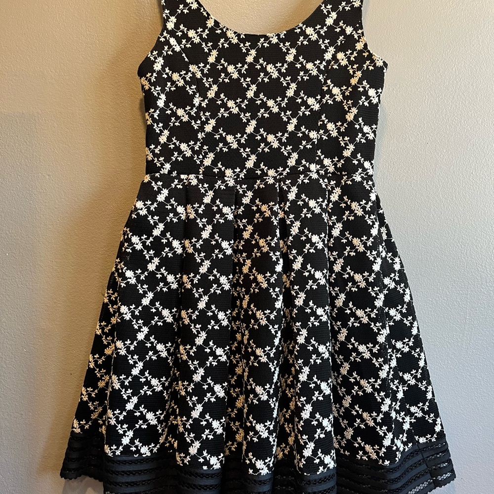 Sachin + Babi Black and White Fit and Flare Dress